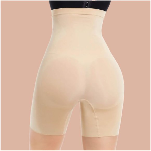 New SHAPERX High Waist Shorts Tummy Control Butt Enhancer, Beige, sz XL - Picture 1 of 7
